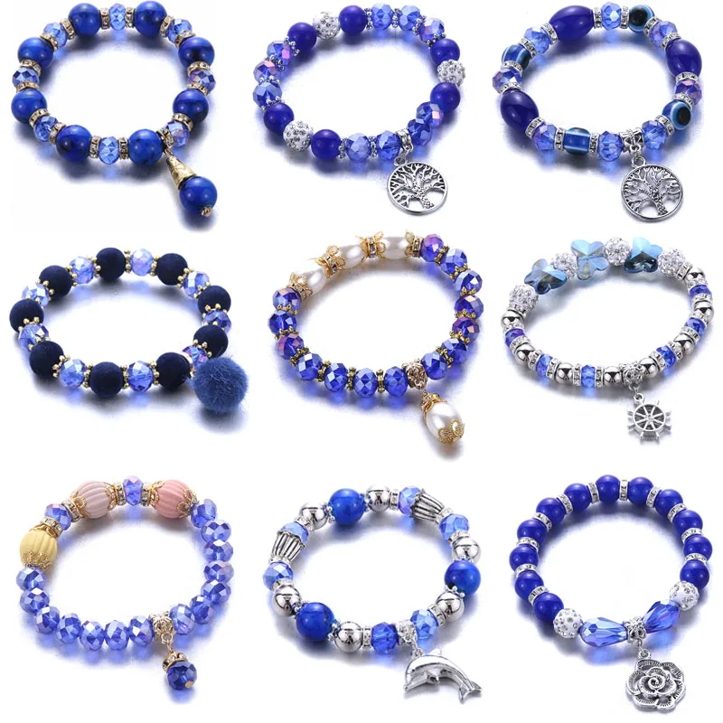 Хрустальные бусины из натурального камня в стиле ретро|Браслеты| |