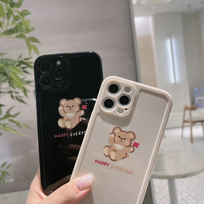 

phone case mobile shell for iphone11 XR XS 7/8/SE 2020 11pro Xs 7p/8plus X/Xs 12pro max 12mini Cartoon Side bear cute hot new