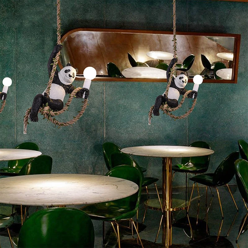 Креативная смола искусственное животное лофт промышленная лампа Подвесная из