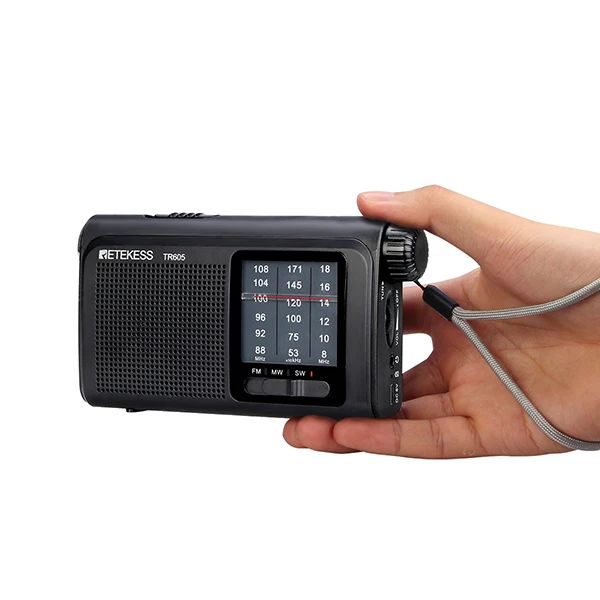 Retekess TR605 3 полосы FM/MW/SW портативный радио с перезаряжаемой батареей супер яркий светодиодный фонарик для аварийного освещения