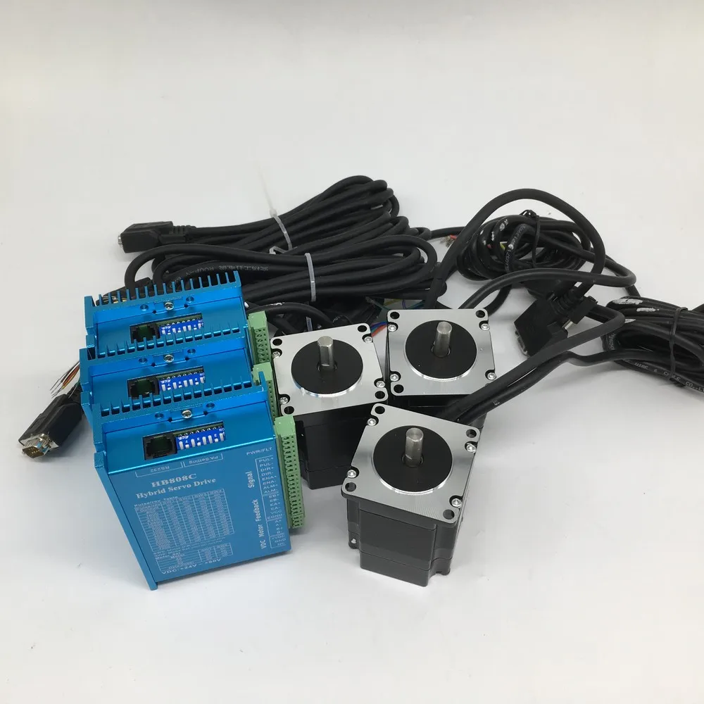 3 комплекта Nema23 2Nm замкнутый контур шаговый двигатель драйвер 57 мм DC DSP 2PH Hybird 2 м кабели кодер Легкий шаг сервопривод для ЧПУ маршрутизатор