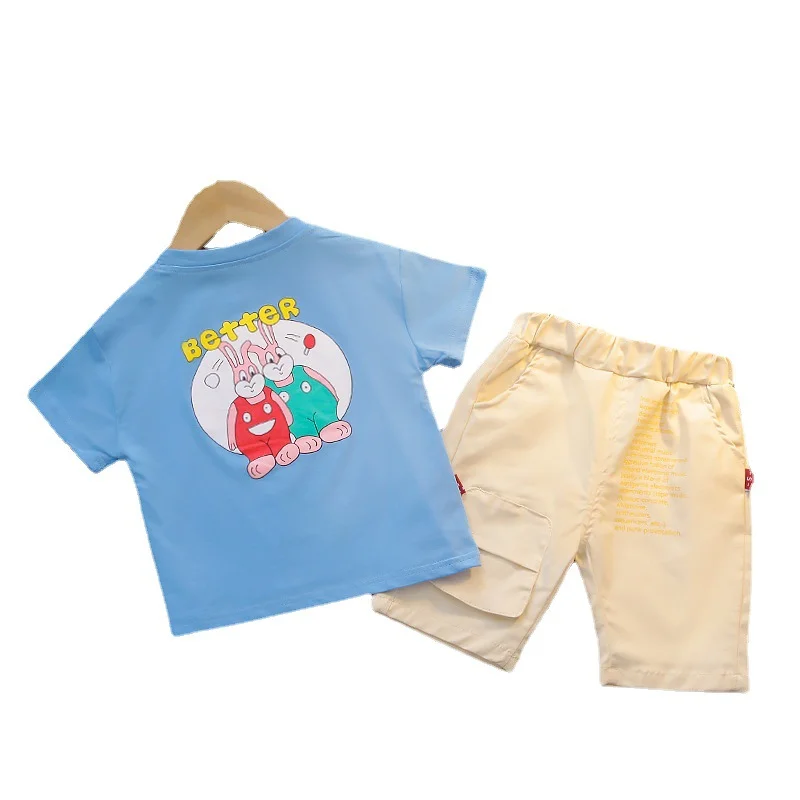 

Летняя футболка для детей футболка Shorts2Pcs/Новые комплекты с персонажами из мультфильмов для детей; Одежда для детей с круглым вырезом для ма...
