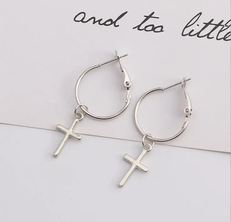 Женские серьги в стиле harajuku серьги-гвоздики с крестом e-boy 2020 | Украшения и