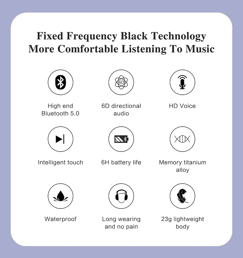 

Wireless Bluetooth 5.0 Earphones Bone Conduction Headphones Sport Gym Hanging Ear Sports Bluetooth Headset For Android Ios