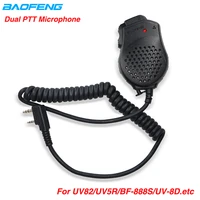 2pcs original baofeng uv 82 dual ptt speaker mic microphone for walkie talkie uv82 uv h9 bf 888s uv 5r pro radio accessories