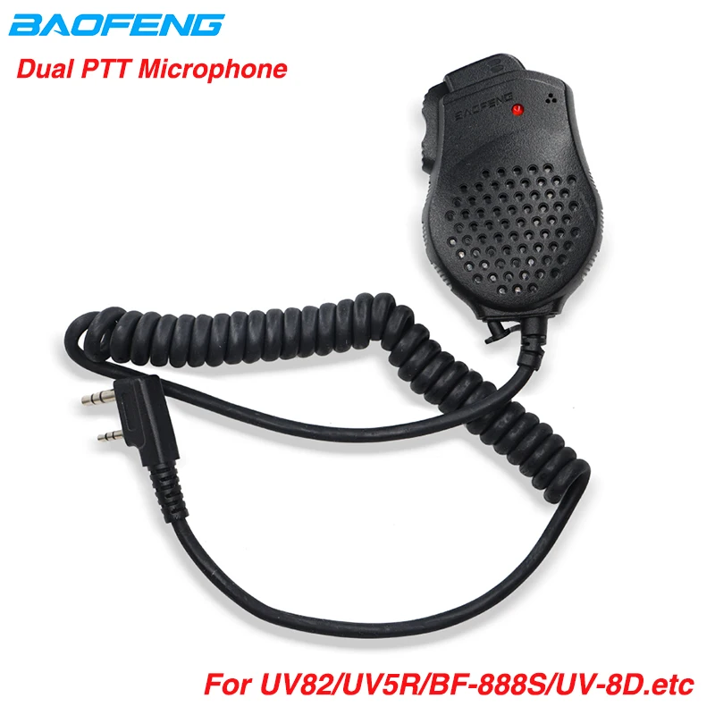 2 шт. Оригинал Baofeng UV 82 Dual PTT Динамик микрофон для иди и болтай Walkie Talkie “иди UV82 H9 BF 888S