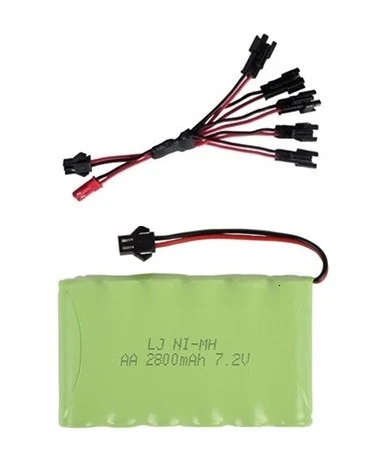 Red SM Plug) Ni-CD 7,2 в 2800 мАч батарея+ USB зарядное устройство для радиоуправляемых игрушек автомобиль Танк Поезд робот лодки пистолеты AA 7,2 в перезаряжаемый аккумулятор - Цвет: Red