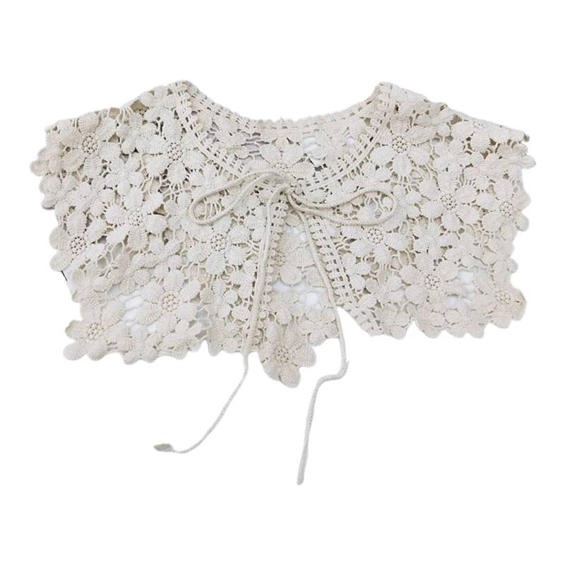 Асимметричный хлопковый накладной воротник шаль ажурный вязаный цветочный