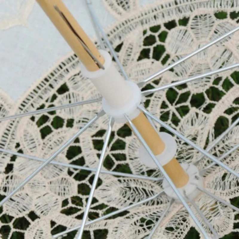 Хлопковый кружевной свадебный зонтик декоративный элегантный для свадебной