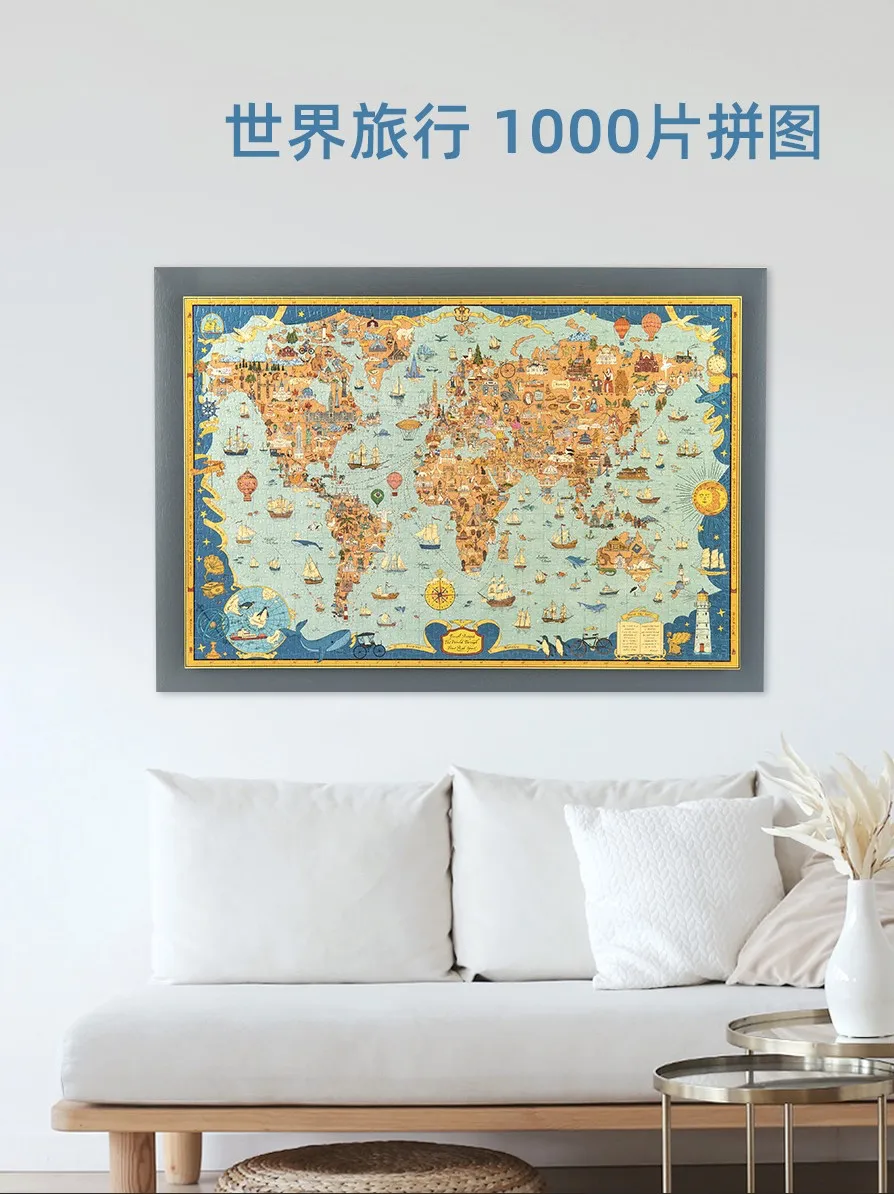 

Adult Puzzle 1000 Pieces Children Educational Toys Kids Vintage Scenes World Map Puzzles Landscape Adults Juguetes Toys BC50PT