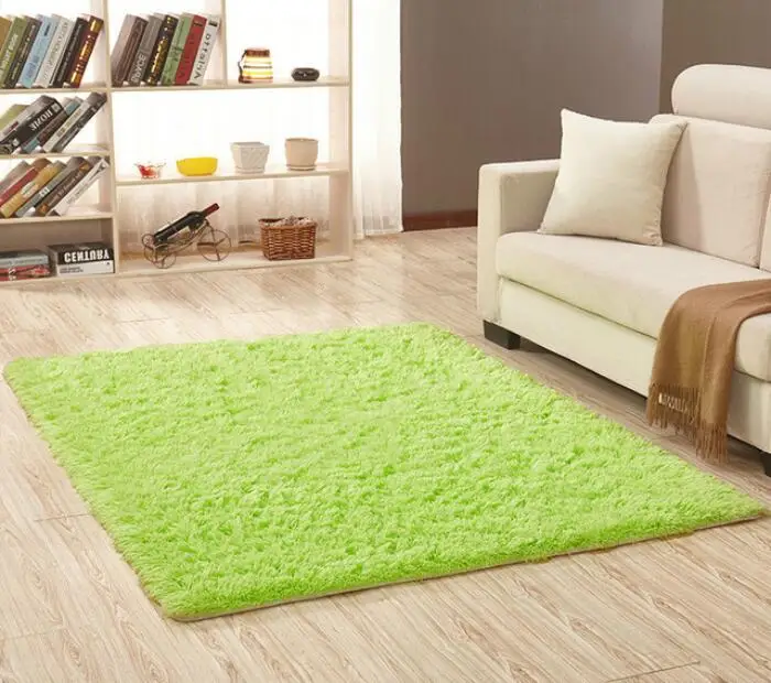 Light Green RULDGEE теплый плюшевый ворсистый ковер напольные коврики для Детей Гостиная пушистый домашний ковер из искусственного меха шелковые коврики - Цвет: Light Green