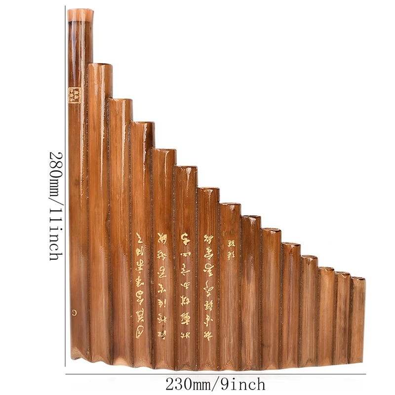 Pan Flute 15 Pipes Tunable Natural Bamboo From Traditional Woodwind Instrument Included Accessories | Спорт и развлечения