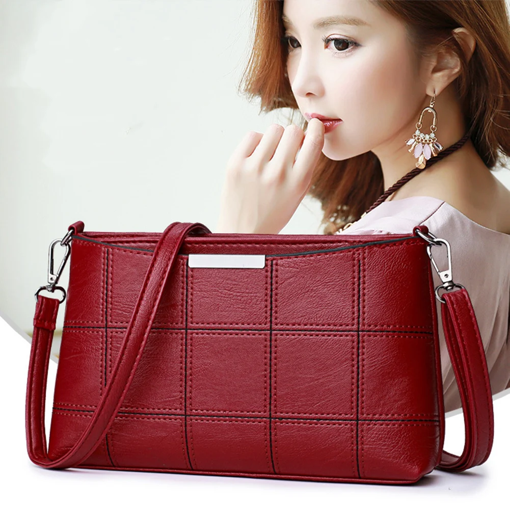 

Fashion Women Checker Solid Color Shoulder Crossbody Messenger Bag Vintage Ladies Small Purse Bolsa Feminina Tote Shoulder Bag