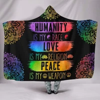 humanity colorful peace sign mandala multi color ying yang hooded blanket bright colorful with hood meditation hippie