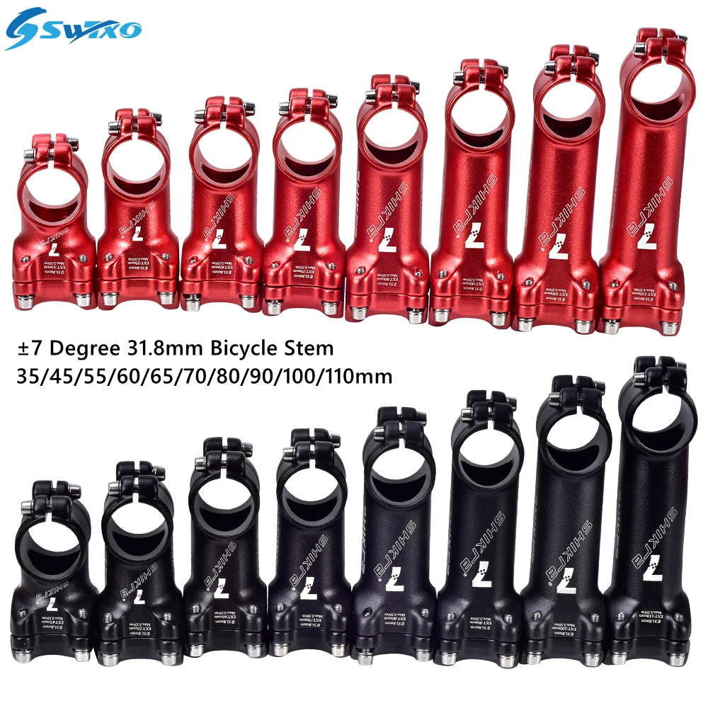 

31.8 Stem 35/45/55/60/65/70/80/90/100/110mm 7 Degree Ultralight Bike Handlebar Stem Suitable for Mountain Bike Road Bike BMX MTB