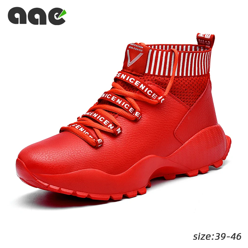 

2020 Red Men's Casual Shoes Man Sneakers Men Trainers Lace Up Tenis Outdoor Running Shoes Footwear Sapato Masculino Dropshipping