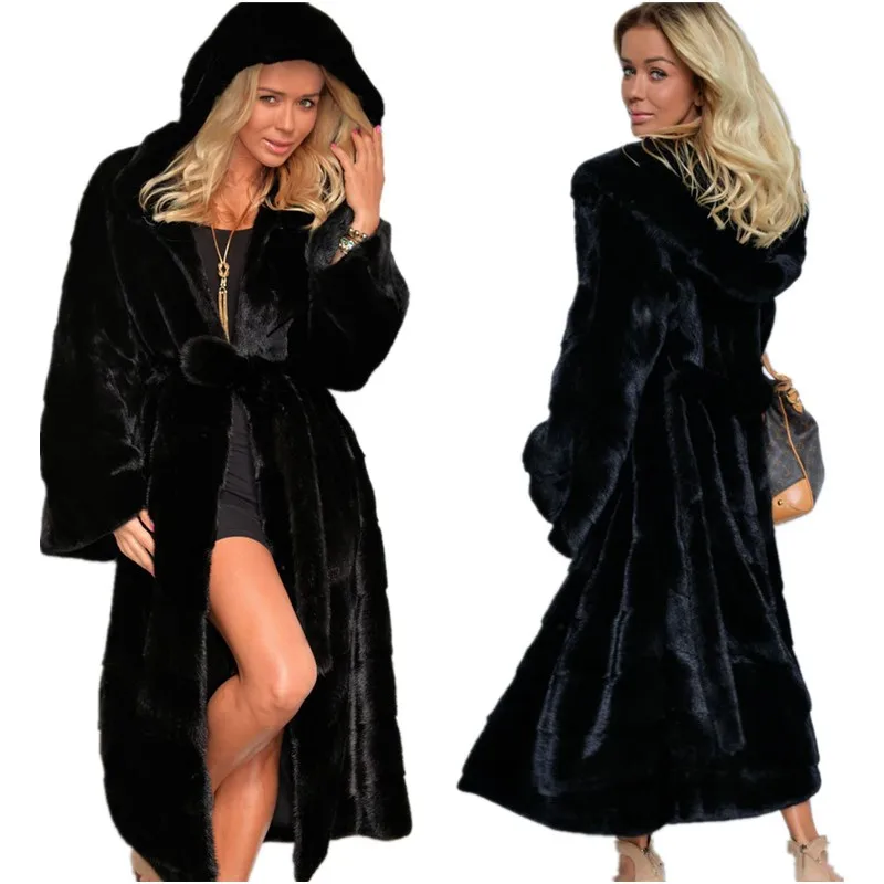 Autumn Winter Fashion Trench Black Casual Outerwear Long Coat For Women Capes And Ponchoes Coats Women'S Cashmere Coat With Belt