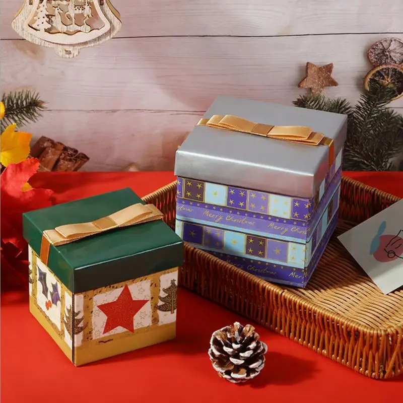Рождественская Подарочная коробка Детские сладости закуска упаковка для