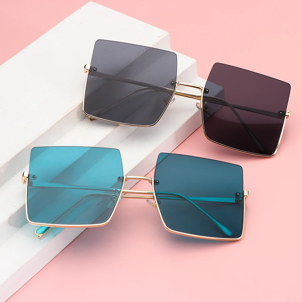 Металлические солнечные очки с полуободковой оправой для женщин в стиле ретро