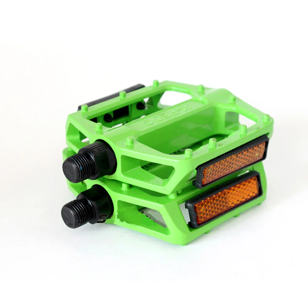 

Road Bike Pedals Bicycle Pedal Cycling Mountain Bike Foot Plat Anti-slip 1 Pair Pedals Reflector Color Aluminum Bike Pedal