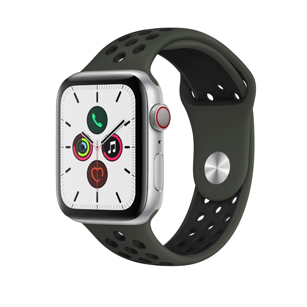Силиконовый ремешок для apple watch 5 4 band correa apple watch 44 мм 40 мм 42 мм 38 мм iwatch 5 4 3 2 1 спортивный браслет на запястье - Цвет ремешка: Cargo Khaki