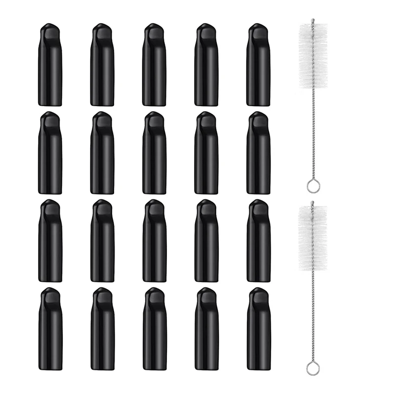 

22 Pieces Draft Beer Tap Cover Beer Tap Cleaning Brush 20 Pieces Beer Faucet Keg Caps Rubber Tap Soother Sanitary Cover