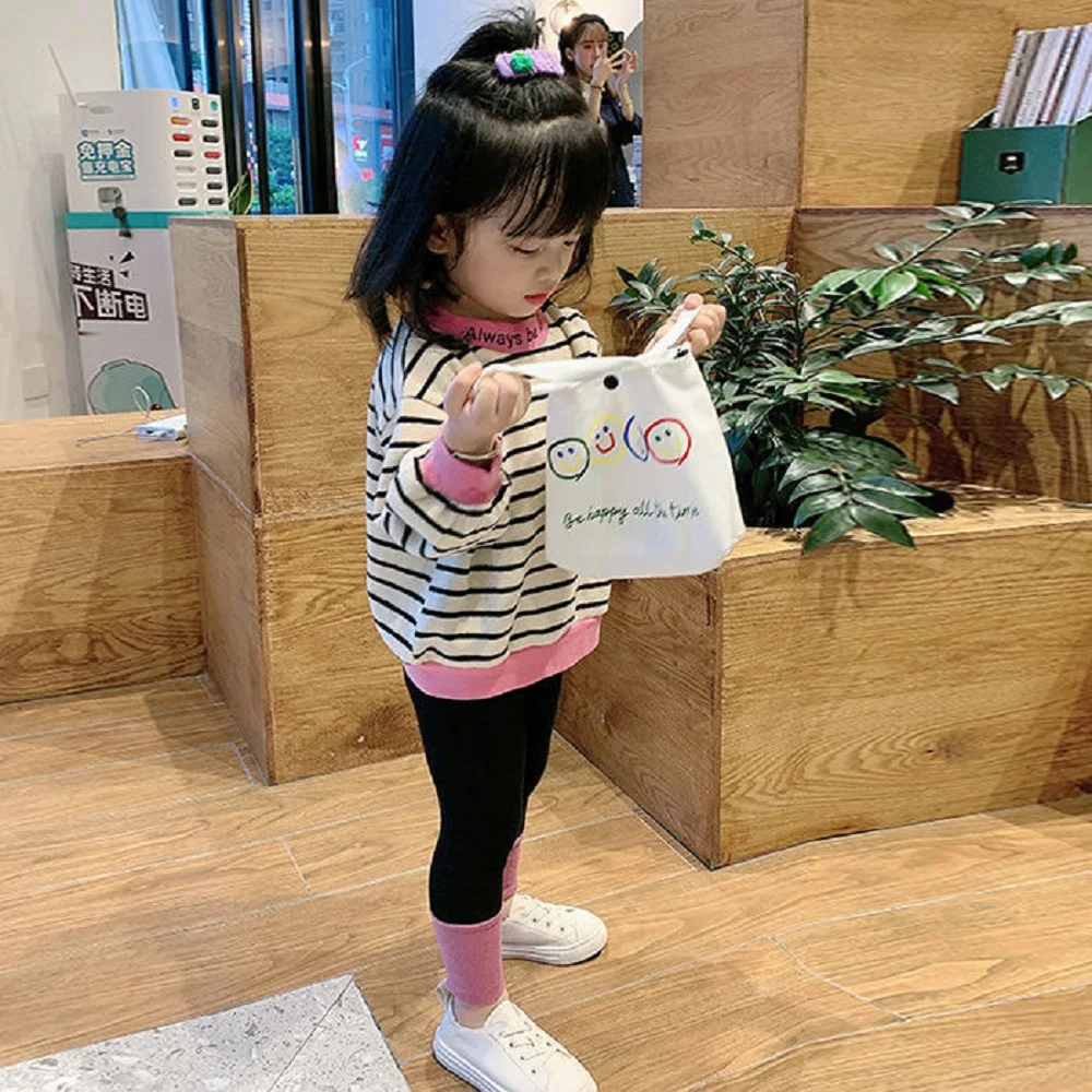 

Fashion Soft Elastic Cotton Kids Pants Leggings Patchwork Girls Skinny Pants Trousers Solid Color Knitting Cute Pants