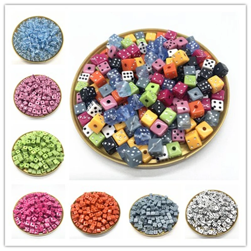 50PCS/Lot 6 Sided Portable Drinking Dice 6MM Acrylic Round Corner Board Game Party Gambling Cubes Digital Dices#QN08 | Украшения и