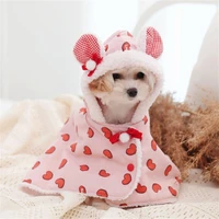 puppy plus fleece polka dot pattern blanket cloak non pilling stylish pet dogs clothes adorable dog princess wind cloak %d0%be%d0%b4%d0%b5%d0%b6%d0%b4%d0%b0
