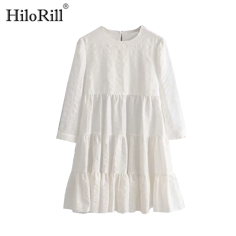 HiloRill 2020 женское повседневное плиссированные мини платья весеннее элегантное