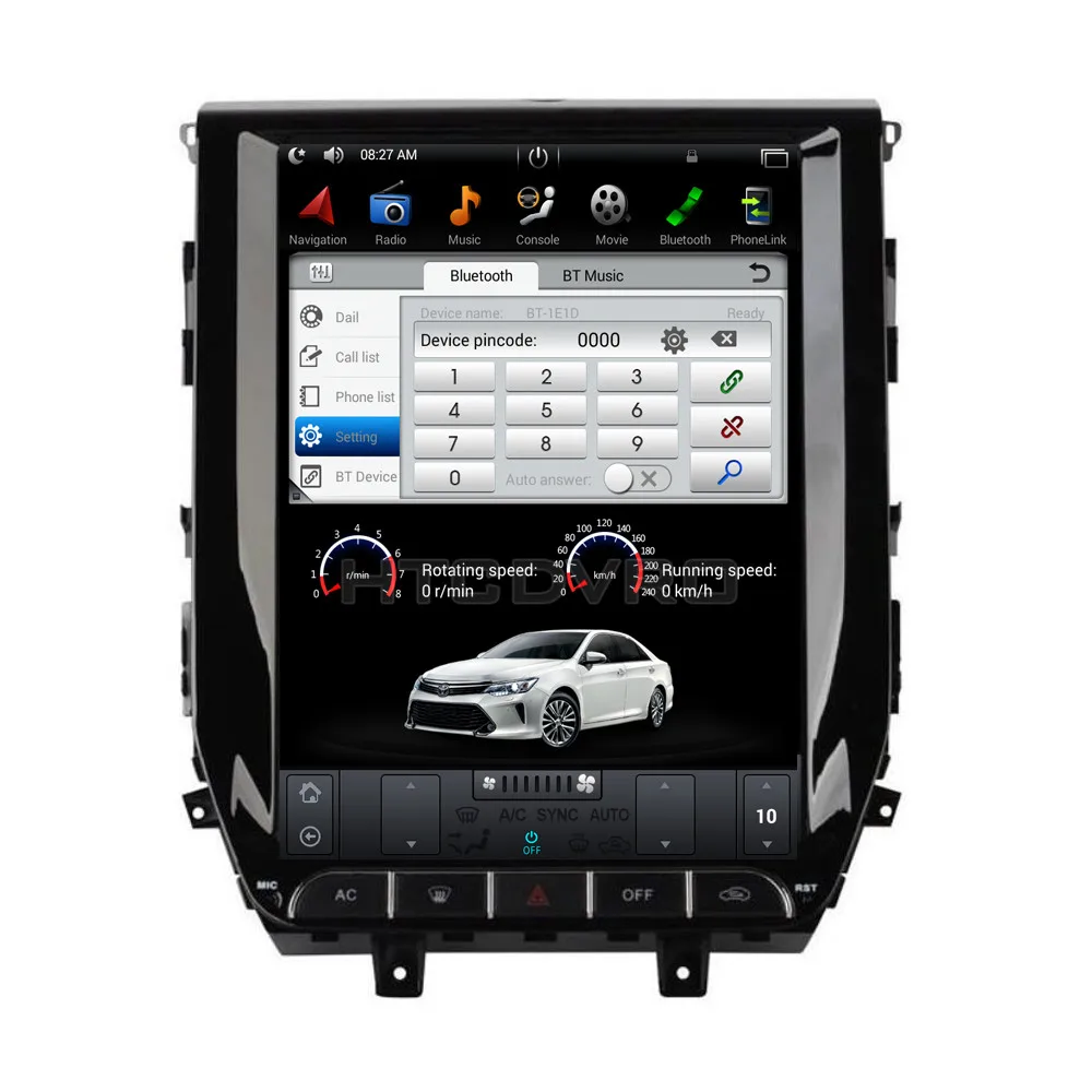 YMODVHT 12 1 дюймов Telsa стиль вертикальный экран четырехъядерный Android 7 2 ГБ