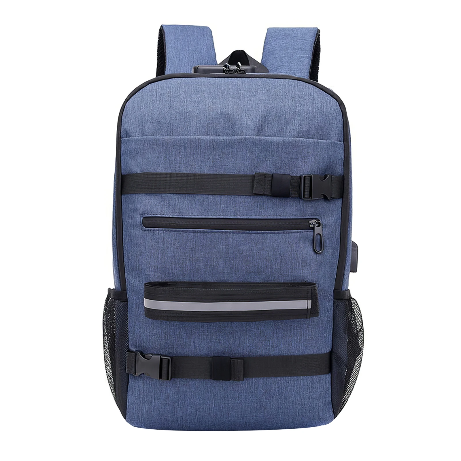 

Skateboard Backpack Polyester Password Lock Shoulder Bag Snowboard Rucksack Large Capacity Longboard Knapsack Infantry Pack