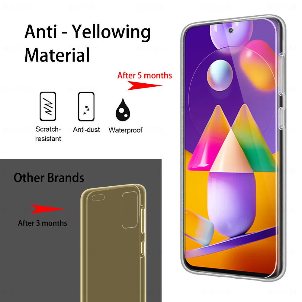 360 прозрачный силиконовый чехол для Samsung Galaxy M31S A21S полное покрытие A11 M21 samsunga31