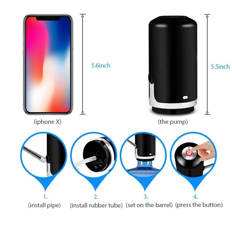 Дозатор для бутылок с водой на 5 галлонов Портативный Компактный насос питьевой