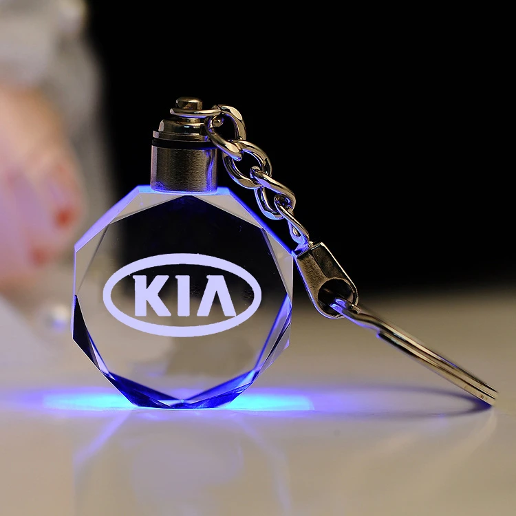 Креативный металлический брелок для ключей со светодиодной подсветкой kia