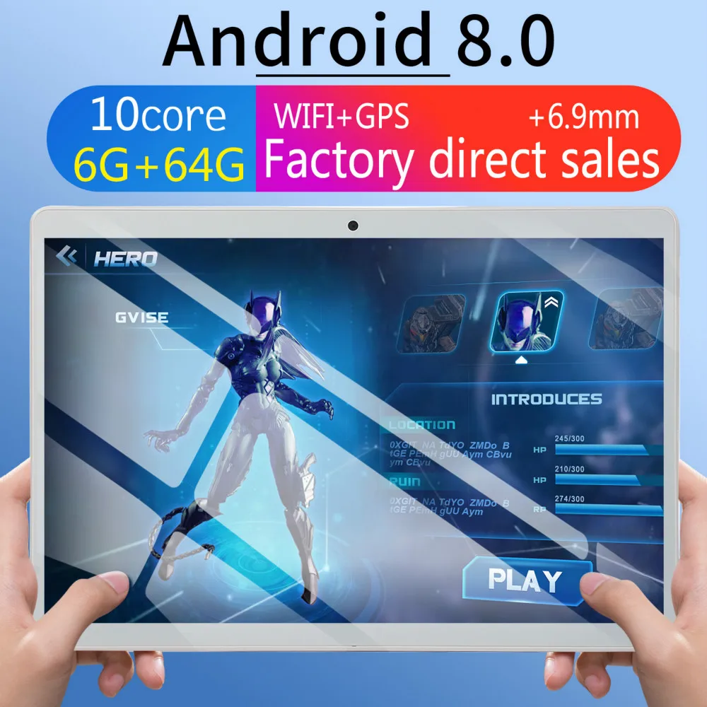 

Планшет с 10-дюймовым дисплеем, десятиядерным процессором, 4G, Android 8,0, ОЗУ 6 ГБ, ПЗУ 128 ГБ, 2 SIM-карты, двойной камерой, задним GPS