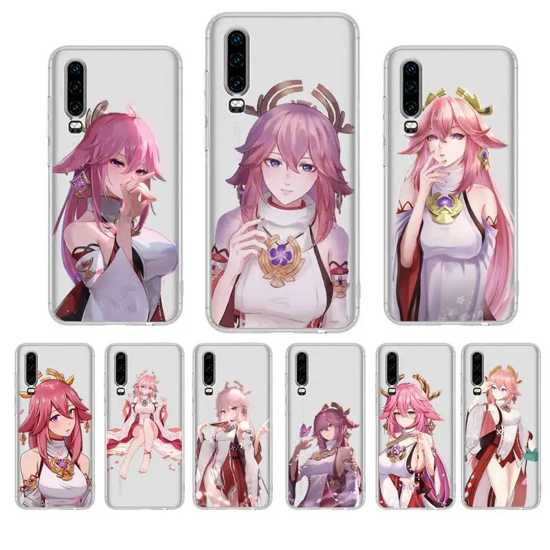 

Genshin Impact Yae Miko Phone Case For Huawei P20 P30 Pro P40 lite Mate 20lite for Y5 Y6 Honor 8X 10 Capa