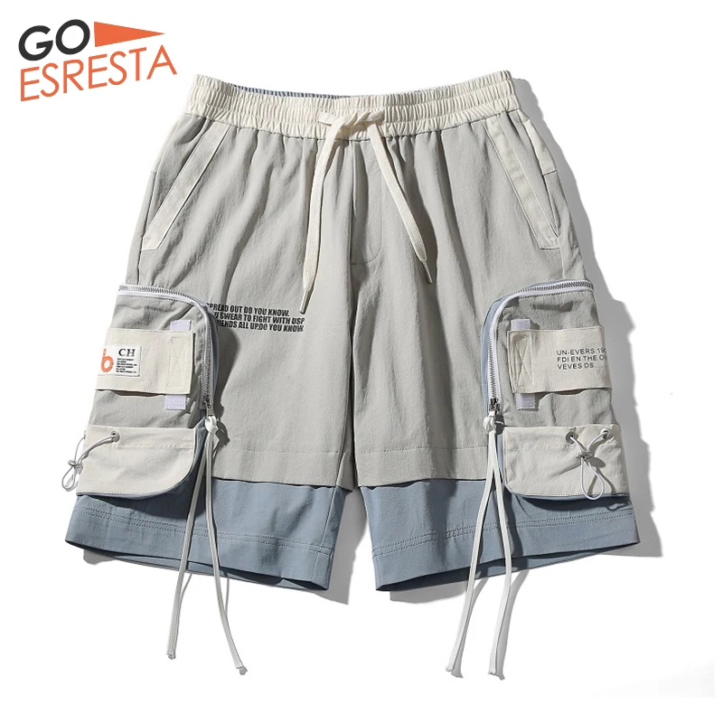 Шорты GOESRESTA мужские на завязках Модные свободные дышащие с несколькими карманами