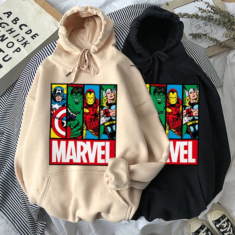

Marvel Women's Fashion Harajuku Hoodie Anime Cartoon Hulk print Winter Sweatshirt Casual Long Sleeve Streetwear Top Hoodie Man