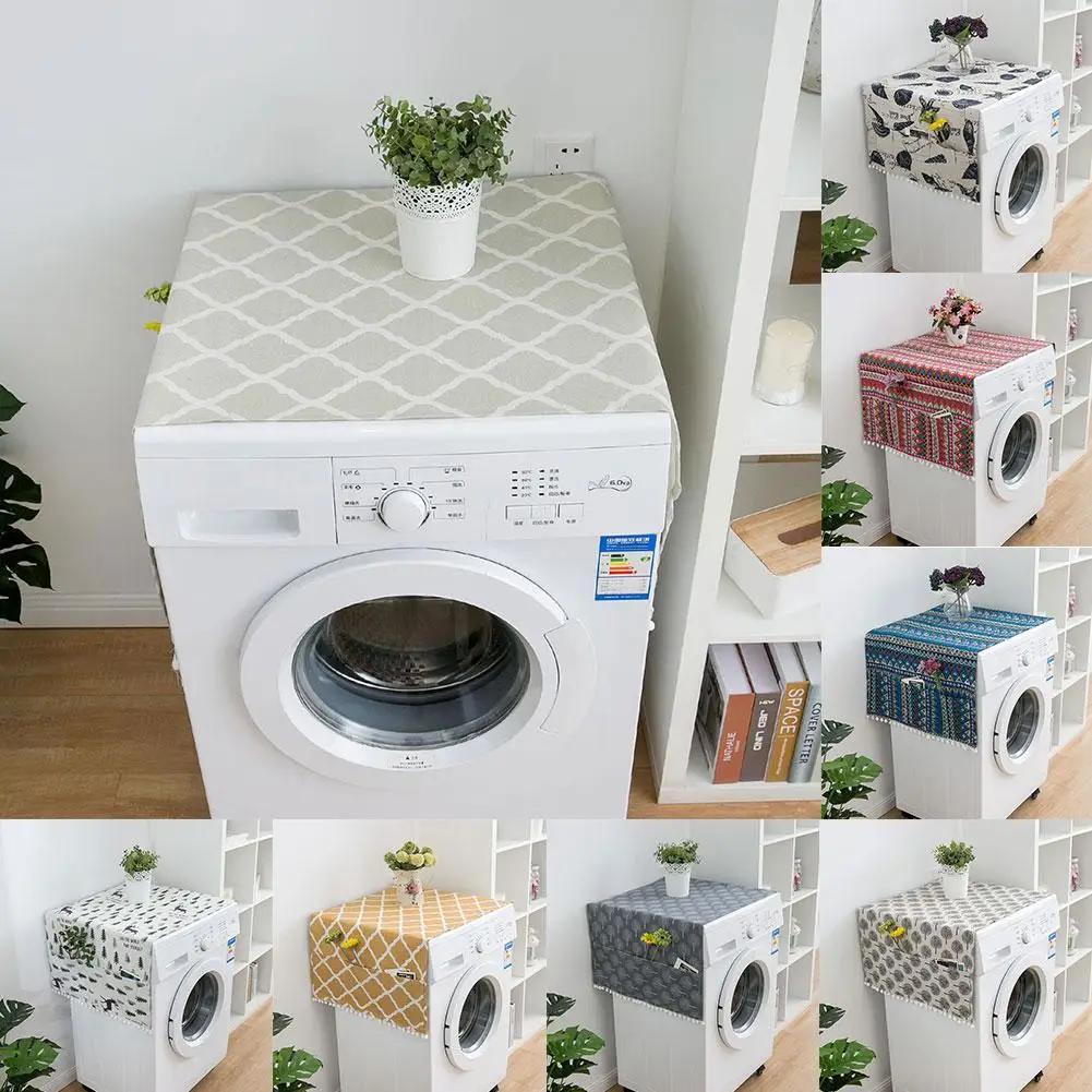 

Washing Machine Dust Covers Refrigerator Covers Microwave Oven Dust Protector with Pocket Cotton Home Cleaning Dust Covers
