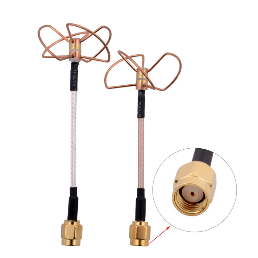 

2pcs FPV 5.8G 5.8ghz Clover 3 Blade Transmitting w/4 Blade Receiving Aerial Antenna Straight/Bore Connector for fatshark