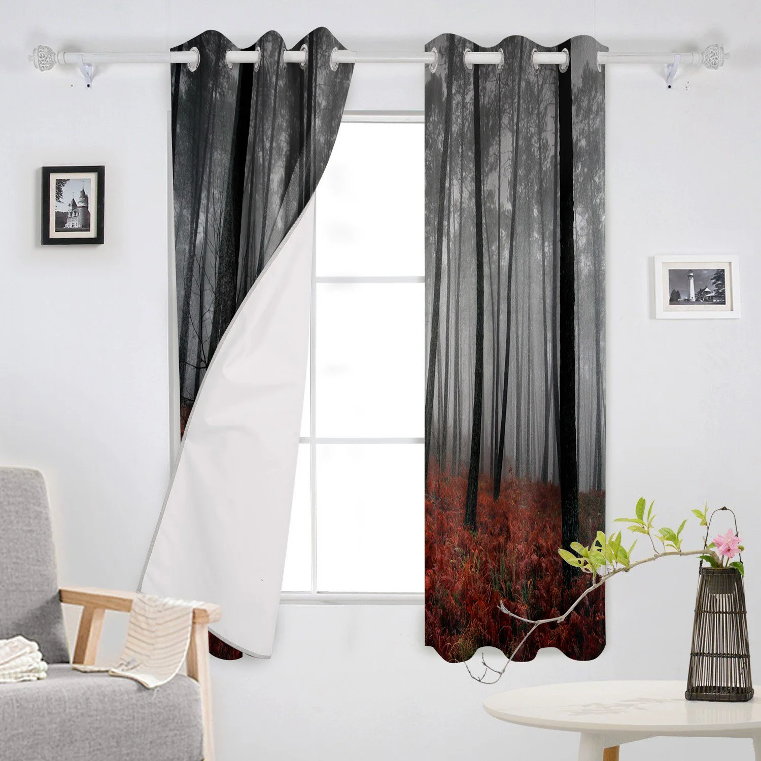 Растения леса красные кленовые листья оконные шторы для гостиной спальни кухни