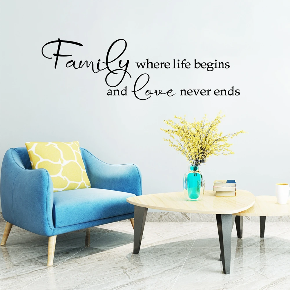 Дизайны семьи где начинается жизнь и любовь никогда не заканчивается настенные