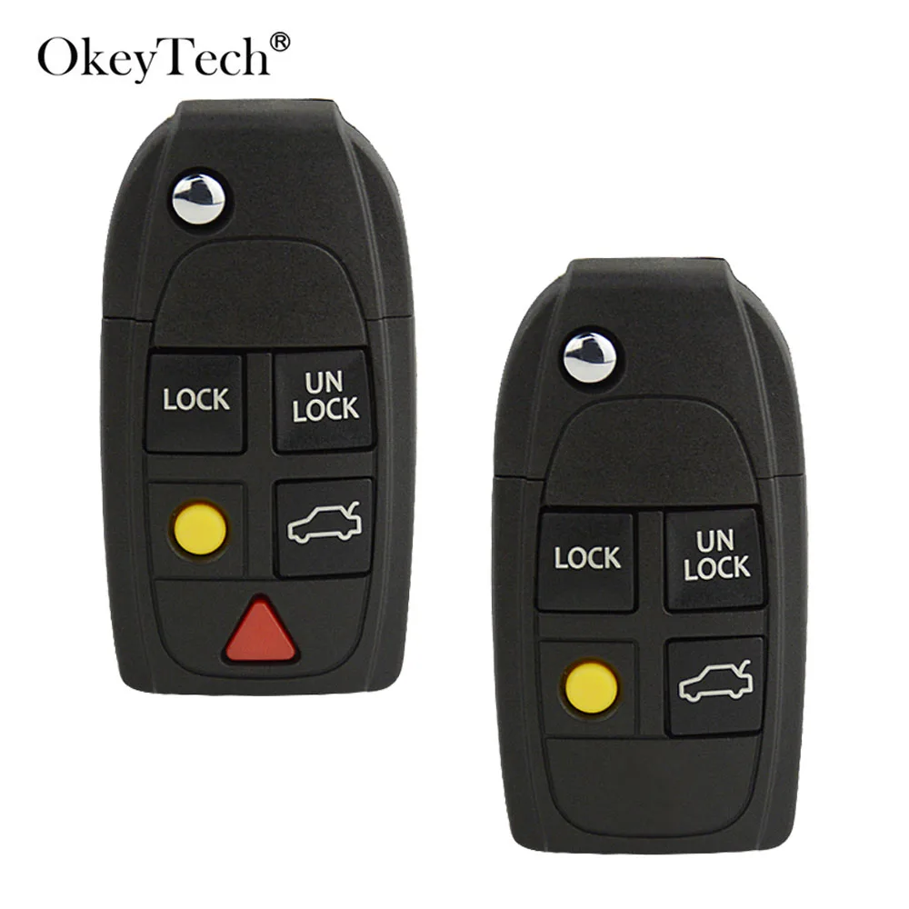 

OkeyTech 4/5 Button New Replacement Remote Flip Folding Car Key Shell Fob For Volvo XC70 XC90 V50 V70 S60 S80 C30 Cover Case