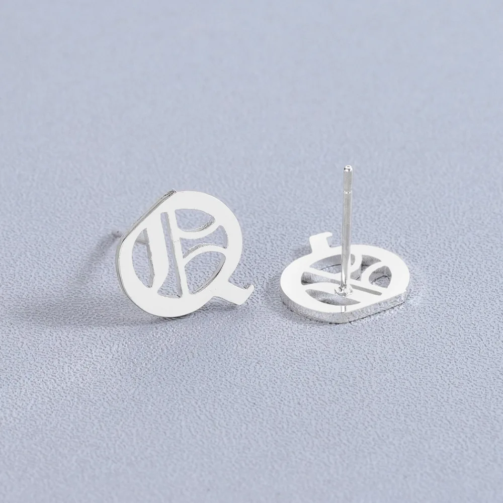 QIMING Q серьги гвоздики с надписью украшения для ушей милые повседневные девочек