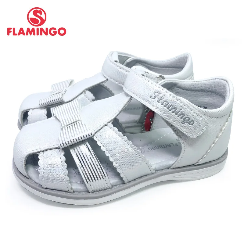 

FLAMINGO kids sandals for girls Hook& Loop Flat Arched Design Chlid Casual Princess Shoes Size 26-31 For Girls 211S-Z6-2342/2343