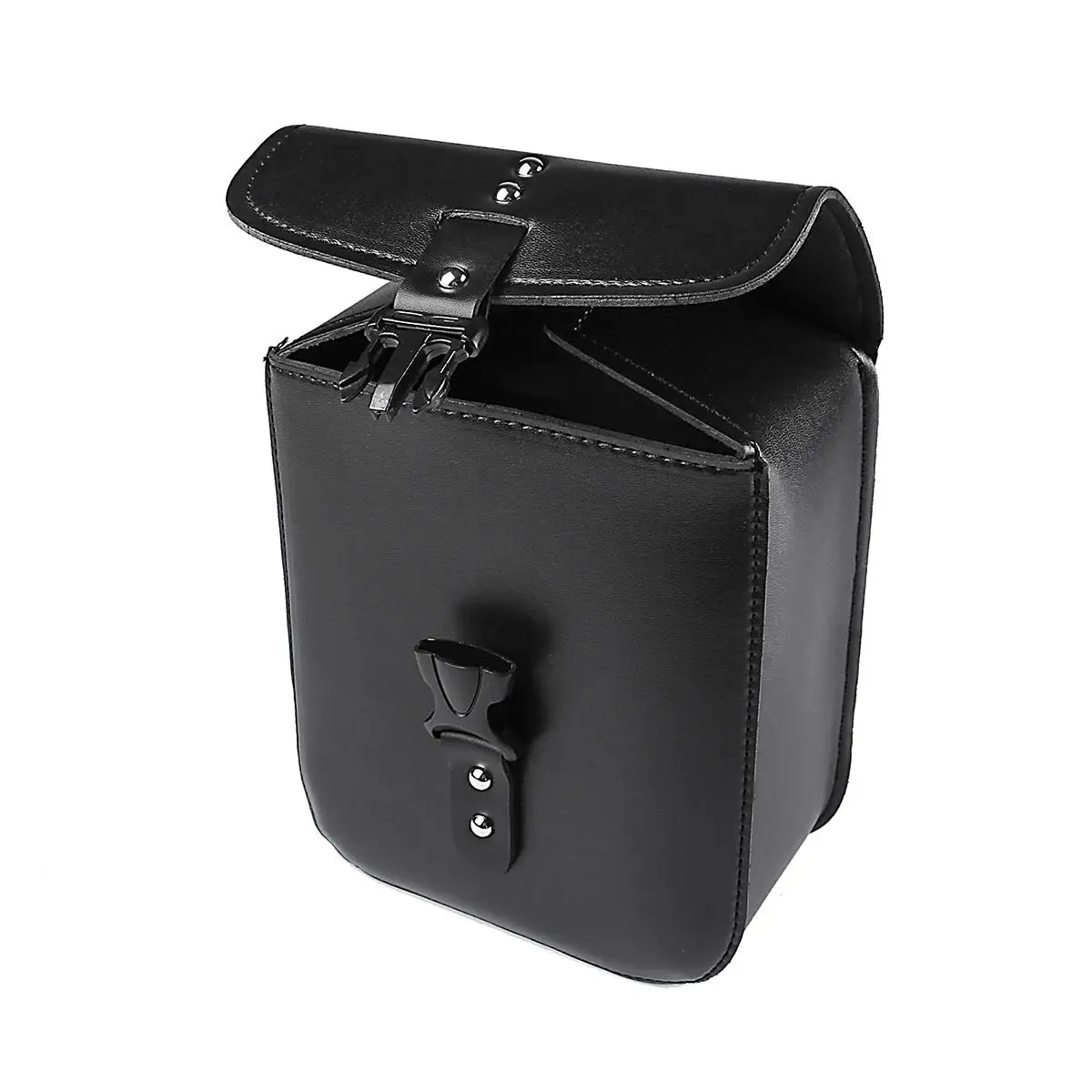 

High Quality Black PU Leather Motorcycle Tool Saddle case Bags Side Storage Side Storage Tool Pouches With Mounting Straps