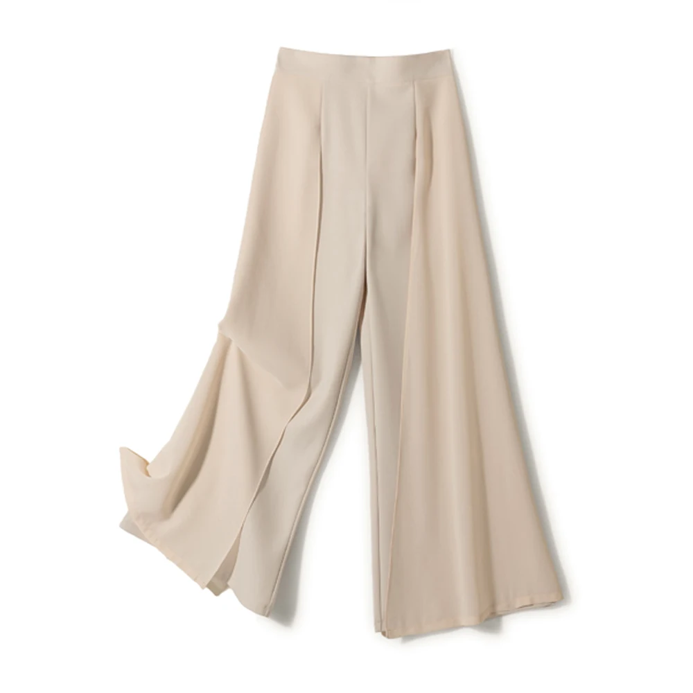 

2021 ins Fashion Office Wear stacked Wide-legged Pants women bottoms pant Vintage High Waist Zipper Fly Female Trousers 689A