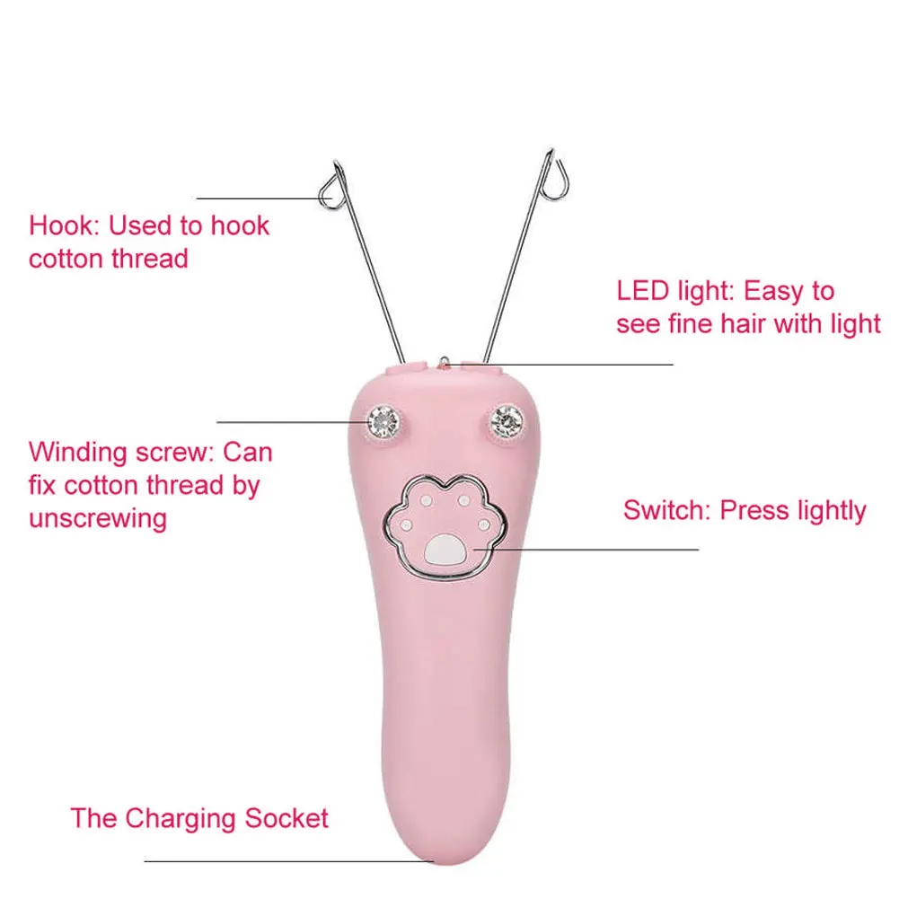 

Electric Facial Hair Remover Cotton Thread Epilator Shaver Female Body Leg Arm Trimmer Devices Hair Removal Beauty Tool Machine