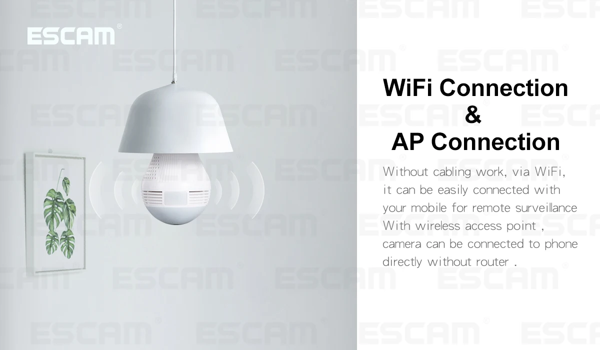 ICSee QP136 HD 960P видеокамера с Wi-Fi 360 градусов панорамная H.264 инфракрасная камера обнаружения движения в помещении беспроводная IP камера